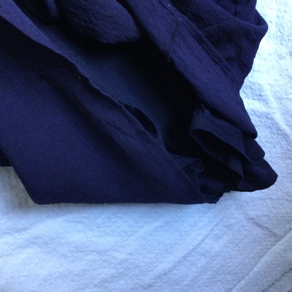 H&M Chiffon Shift Dress  Navy Blue Size 10 Lined Sheer Sleeves - Picture 11 of 14